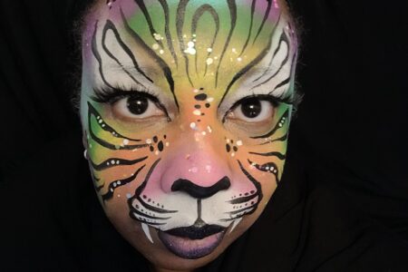 rainbow tiger face painting