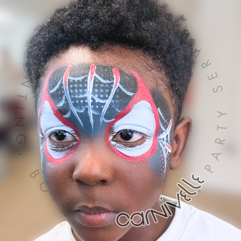 Spiderman, miles morales style, on a young black boy.